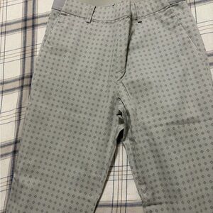 Uniqlo Women Gray Patterned Dress Ankle Pants